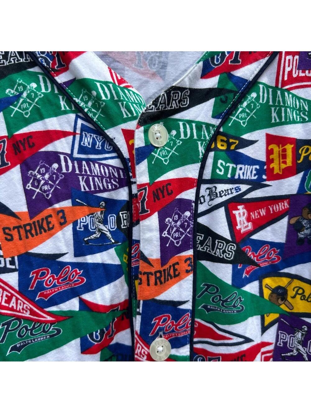 Polo Ralph Lauren RL Stadium Baseball Pennants Button Up Shirt Men's Medium - Picture 3 of 10